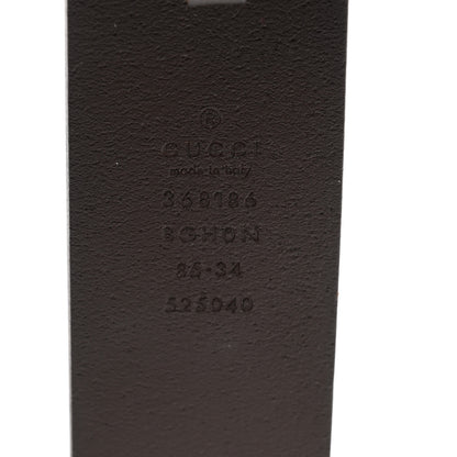 Gucci Selleria Calfskin Nickel Interlocking G 37mm Belt 85 34 Black 3 of 6