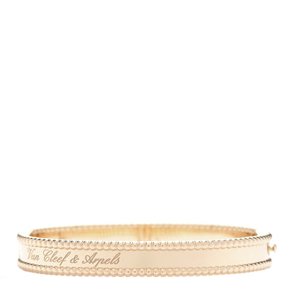 Van Cleef & Arpels 18K Yellow Gold Perlee Signature Bangle Bracelet S 2 of 3
