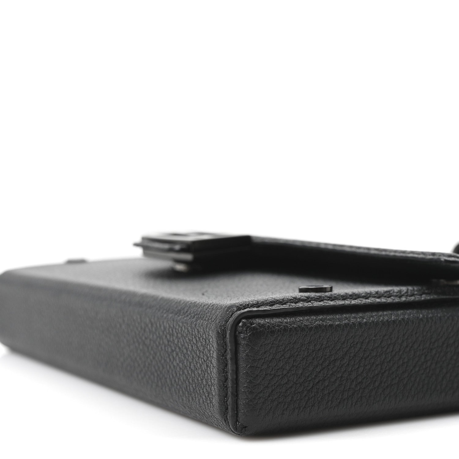 Fendi Vitello Cher Baguette Soft Trunk Phone Pouch Black 10 of 10