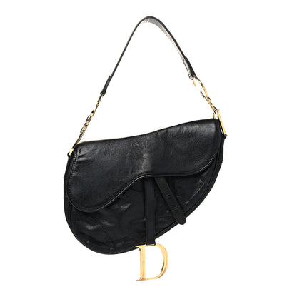 Christian Dior Shiny Goatskin Saddle Bag Black 1 of 7