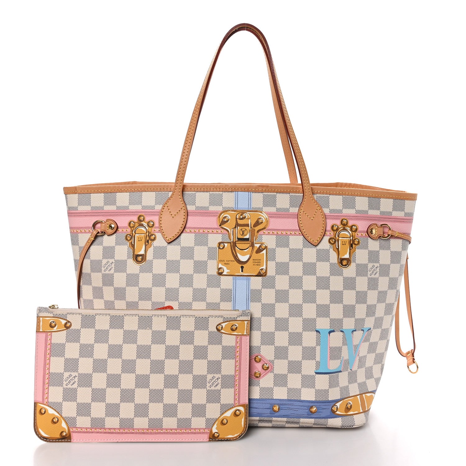 Louis Vuitton Damier Azur Summer Trunks Neo Neverfull MM 3 of 11