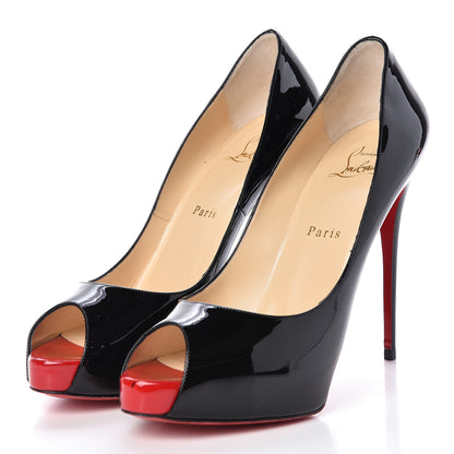 Christian Louboutin Patent New Very Prive 120 Pumps 40 Black Red 3 of 8