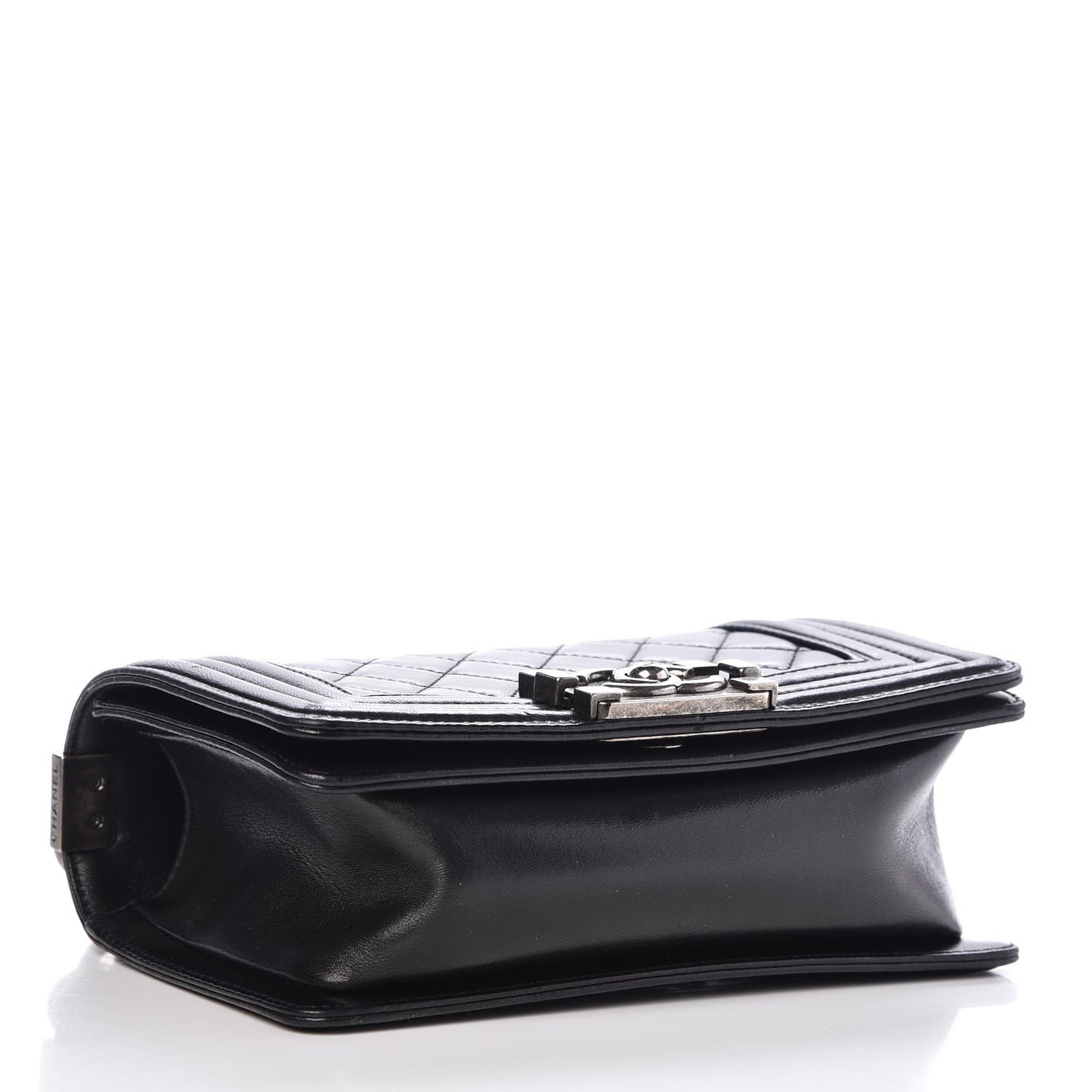 Lambskin Quilted Small Boy Flap Black