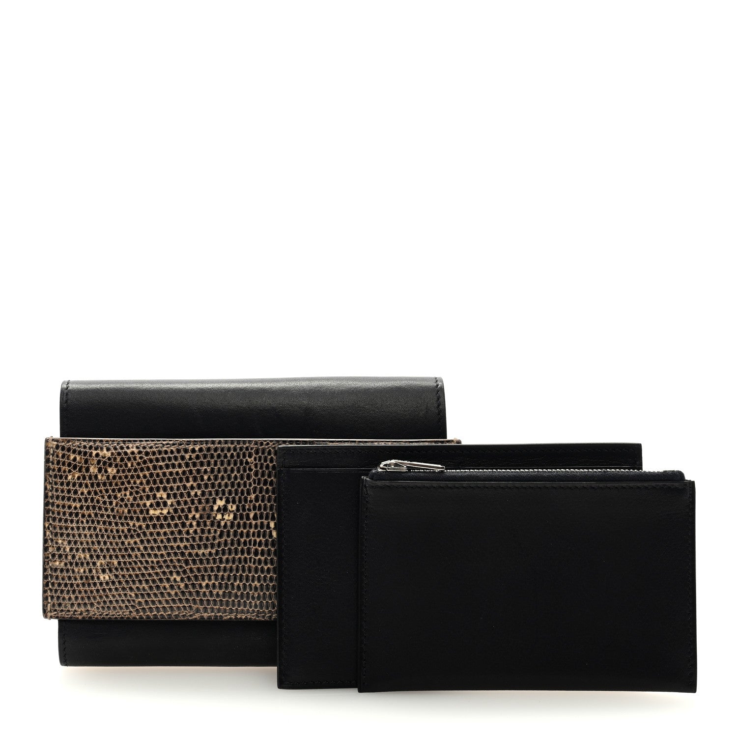 Hermes Evergrain Lizard Passant Long Wallet Black Ombre 2 of 7