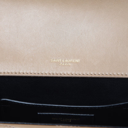 Saint Laurent Lambskin Matelasse Chevron Monogram Small Sulpice Bag Sable Beige 7 of 12