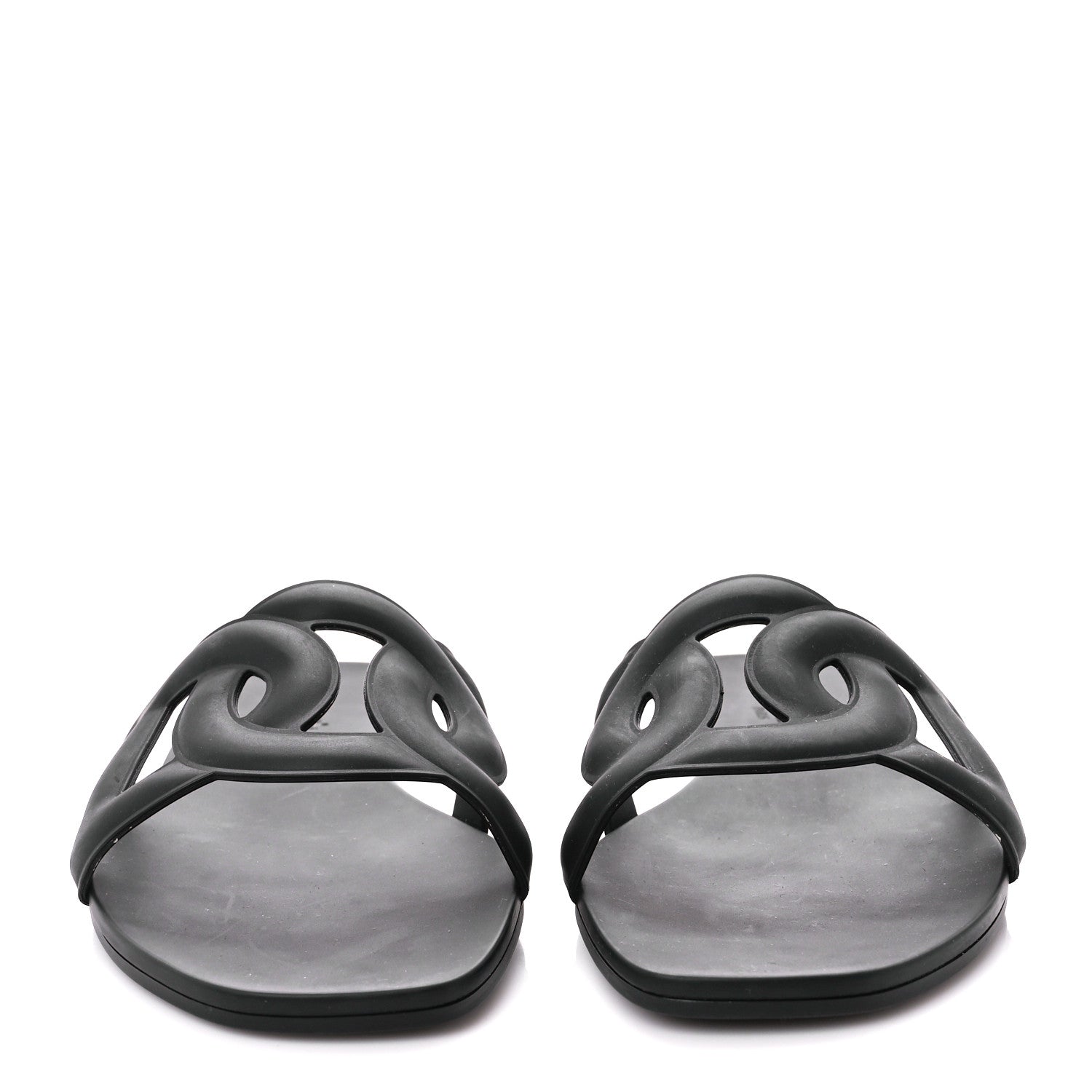 Hermes Rubber Aloha Sandals 39 Black 2 of 10