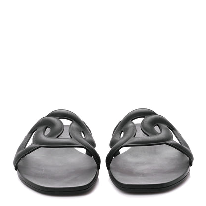 Hermes Rubber Aloha Sandals 39 Black 2 of 10