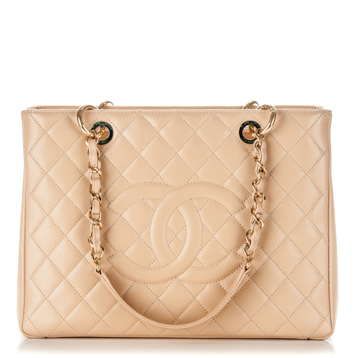 Chanel Caviar Quilted Grand Shopping Tote GST Beige Clair 1 of 8