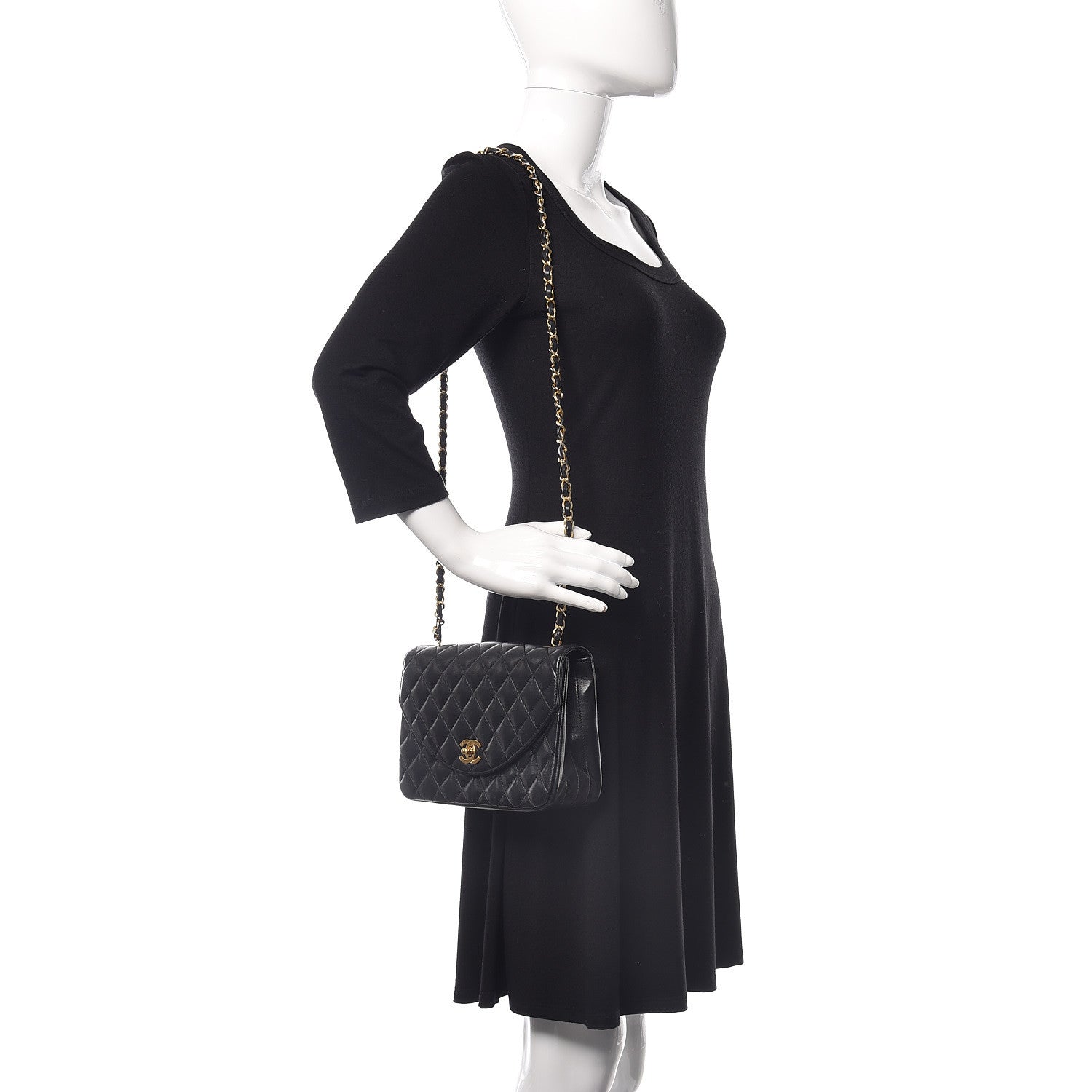 Chanel Lambskin Quilted Small Single Flap Black 2 of 11
