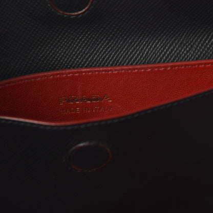 Prada Saffiano Cuir Medium Double Bag Black Fuoco 8 of 17