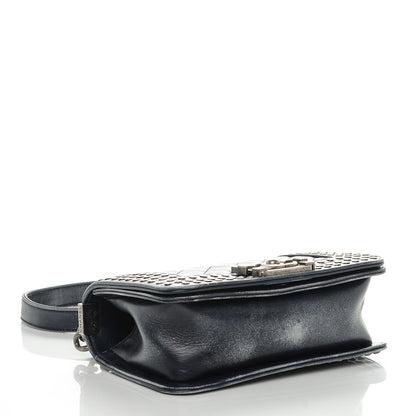 Chanel Faded Calfskin Quilted Small Studded Boy Flap Navy 4 of 7