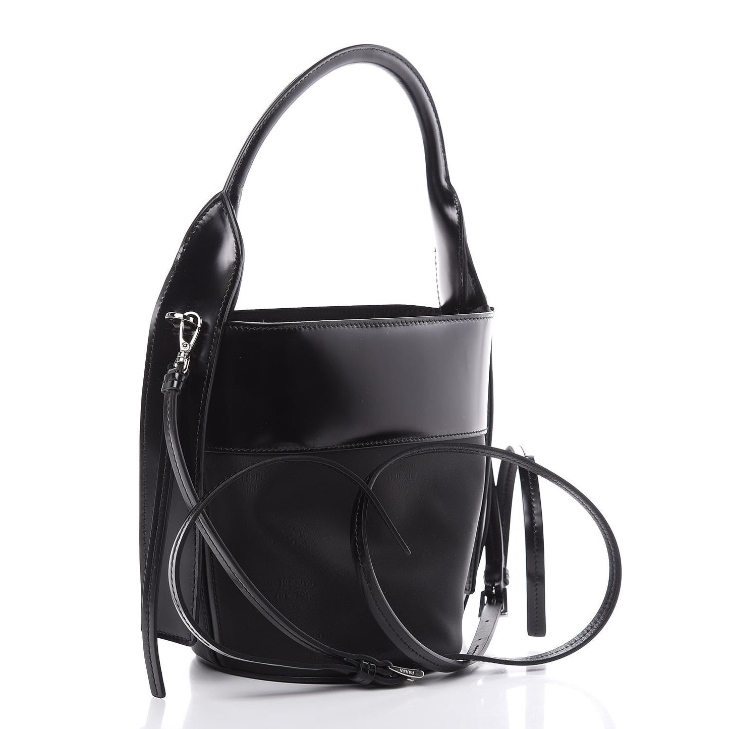 Tessuto Spazzolato Ouverture Bucket Bag Black