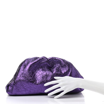 Bottega Veneta Metallic Crinkled Lambskin The Pouch Viola 4 of 22