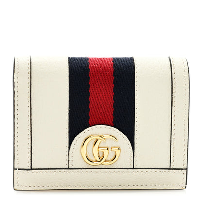 Gucci Textured Calfskin Web Ophidia Card Case Mystic White 1 of 6
