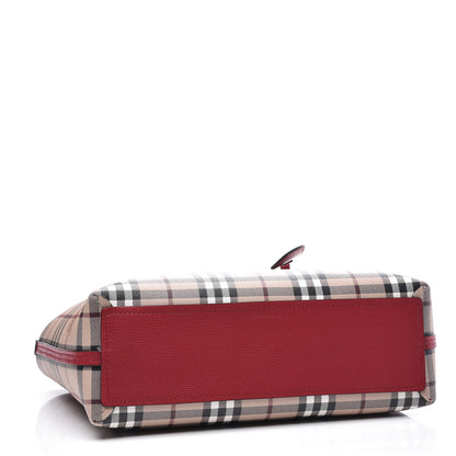 Burberry Grainy Calfskin Haymarket Check Small Reversible Tote Red 3 of 10