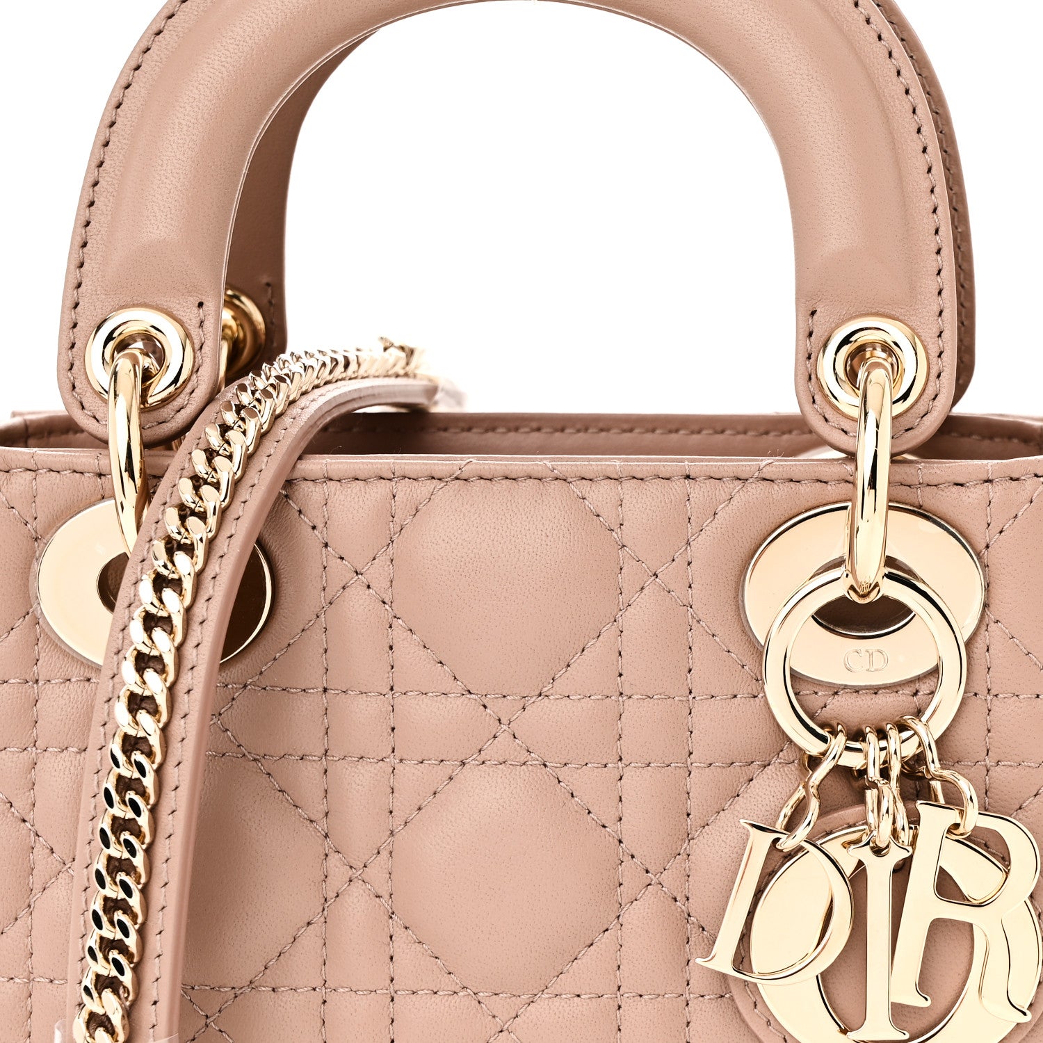 Christian Dior Lambskin Cannage Mini Lady Dior Fard 7 of 9