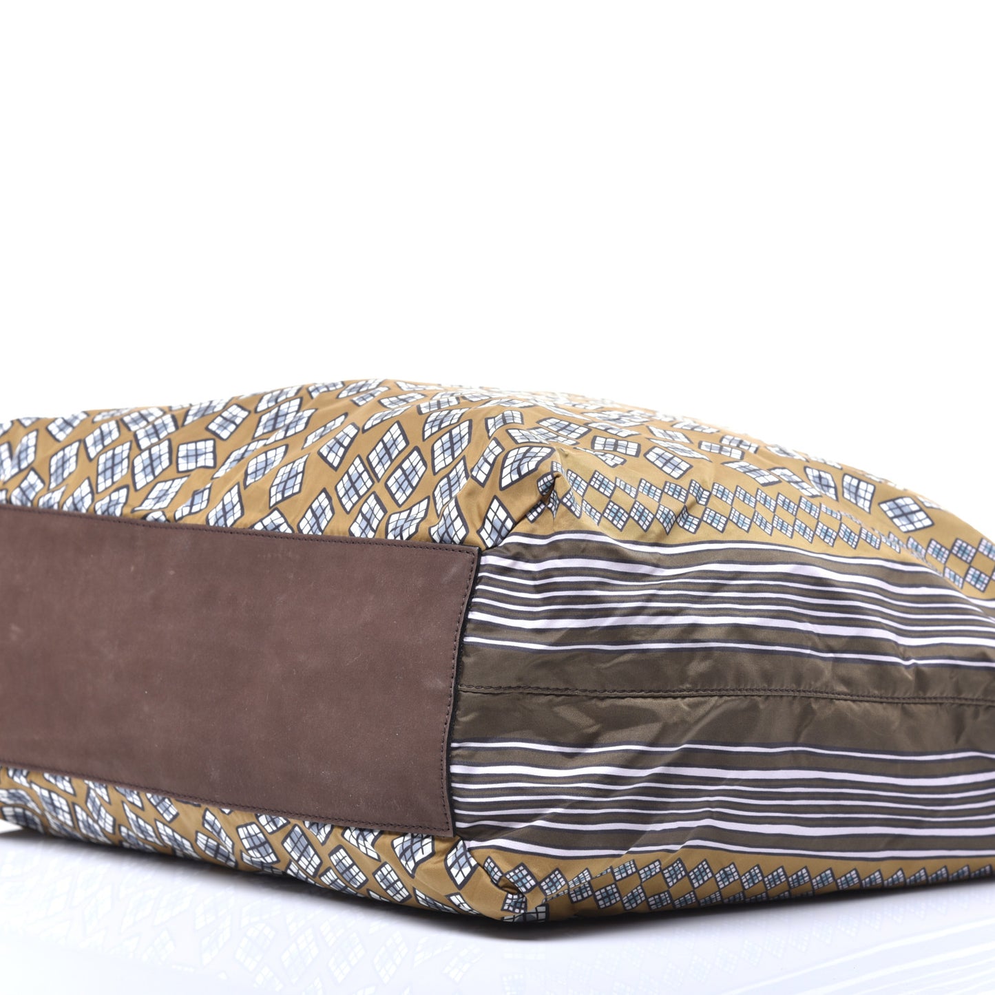 Nylon Printed Tote Brown