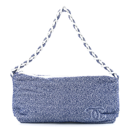 Chanel Terry Cotton Resin Chain Fizzy Hobo Blue White 1 of 15