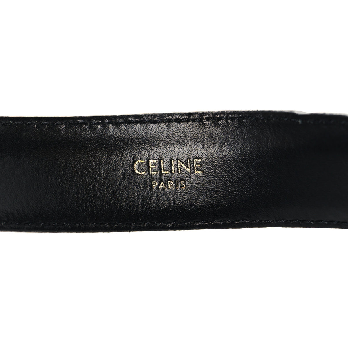 Celine Box Calfskin Medium 25mm Triomphe Belt 80 32 Black 4 of 4