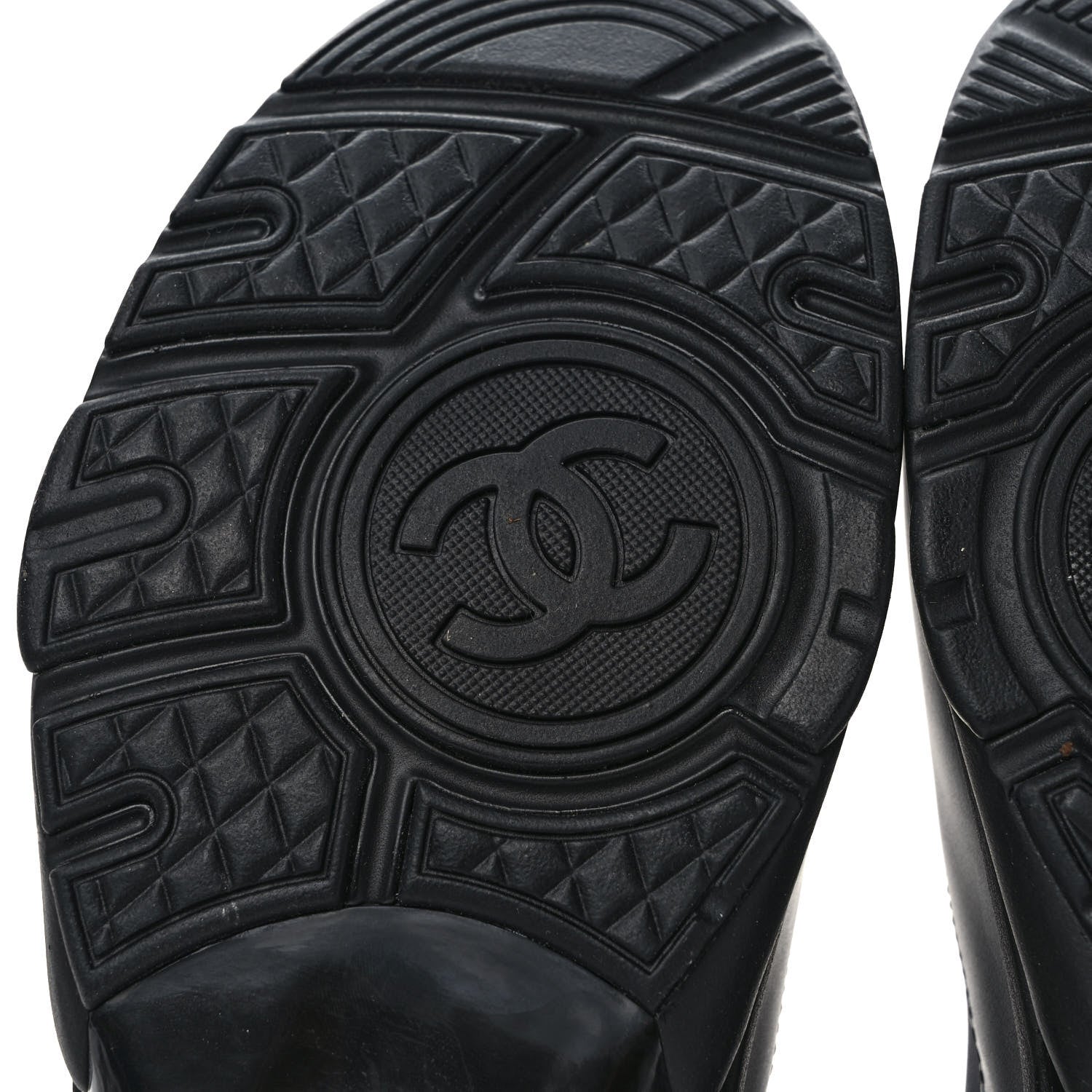 Chanel Calfskin Lambskin Mens CC Uniform Sneakers 45 Black 6 of 8