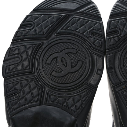 Chanel Calfskin Lambskin Mens CC Uniform Sneakers 45 Black 6 of 8