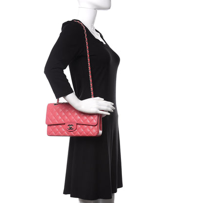 Chanel Caviar Quilted Medium Double Flap Dark Pink 2 of 9