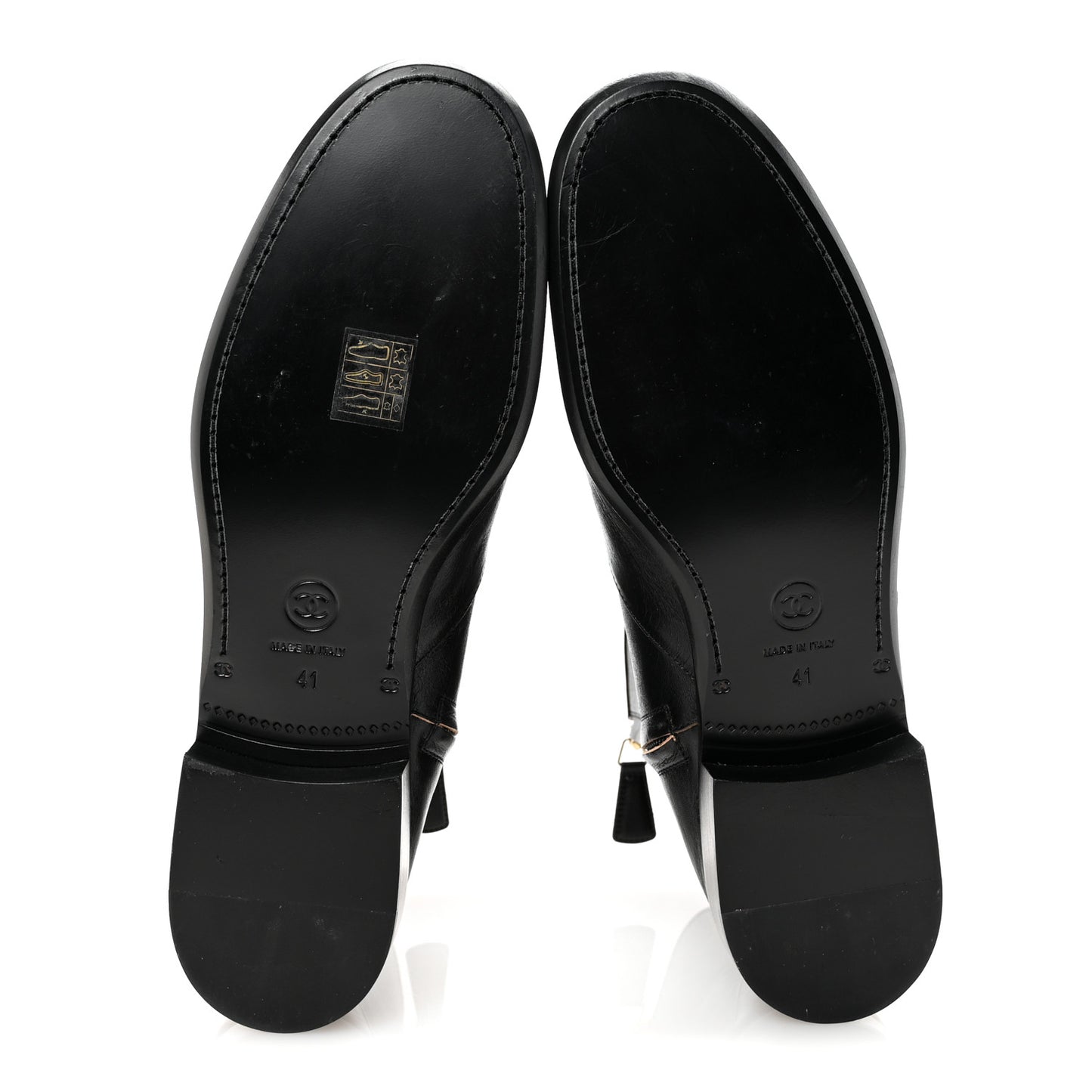 Aged Calfskin CC Ankle Boots 41 Black