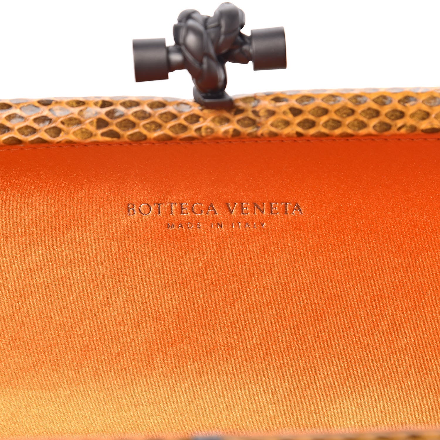 Bottega Veneta Satin Intreccio Impero Ayers Stretch Knot Clutch Orange 6 of 9
