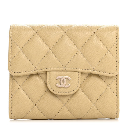 Chanel Caviar Quilted Compact Flap Wallet Light Green 1 of 8