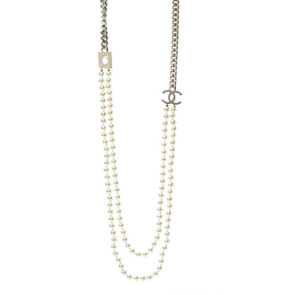 Chanel Pearl Chain CC Long Necklace Gold 1 of 6