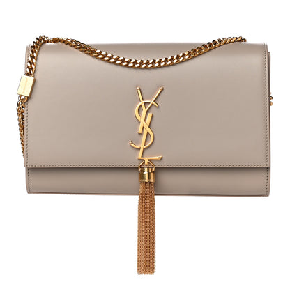 Saint Laurent Smooth Calfskin Medium Classic Monogram Kate Tassel Satchel Dark Beige 1 of 10