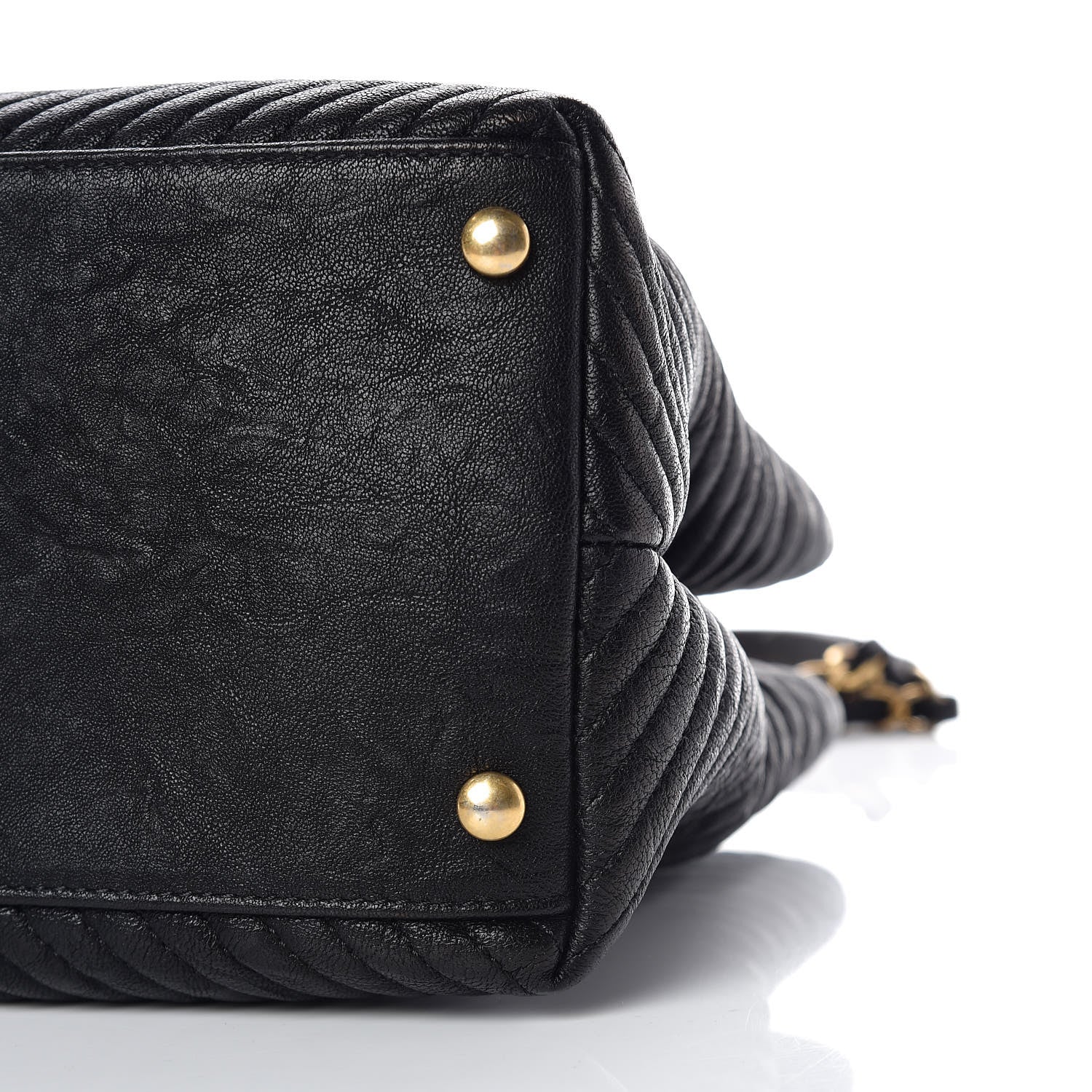 Chanel Wrinkled Lambskin Chevron Quilted Surpique Tote Black 6 of 9
