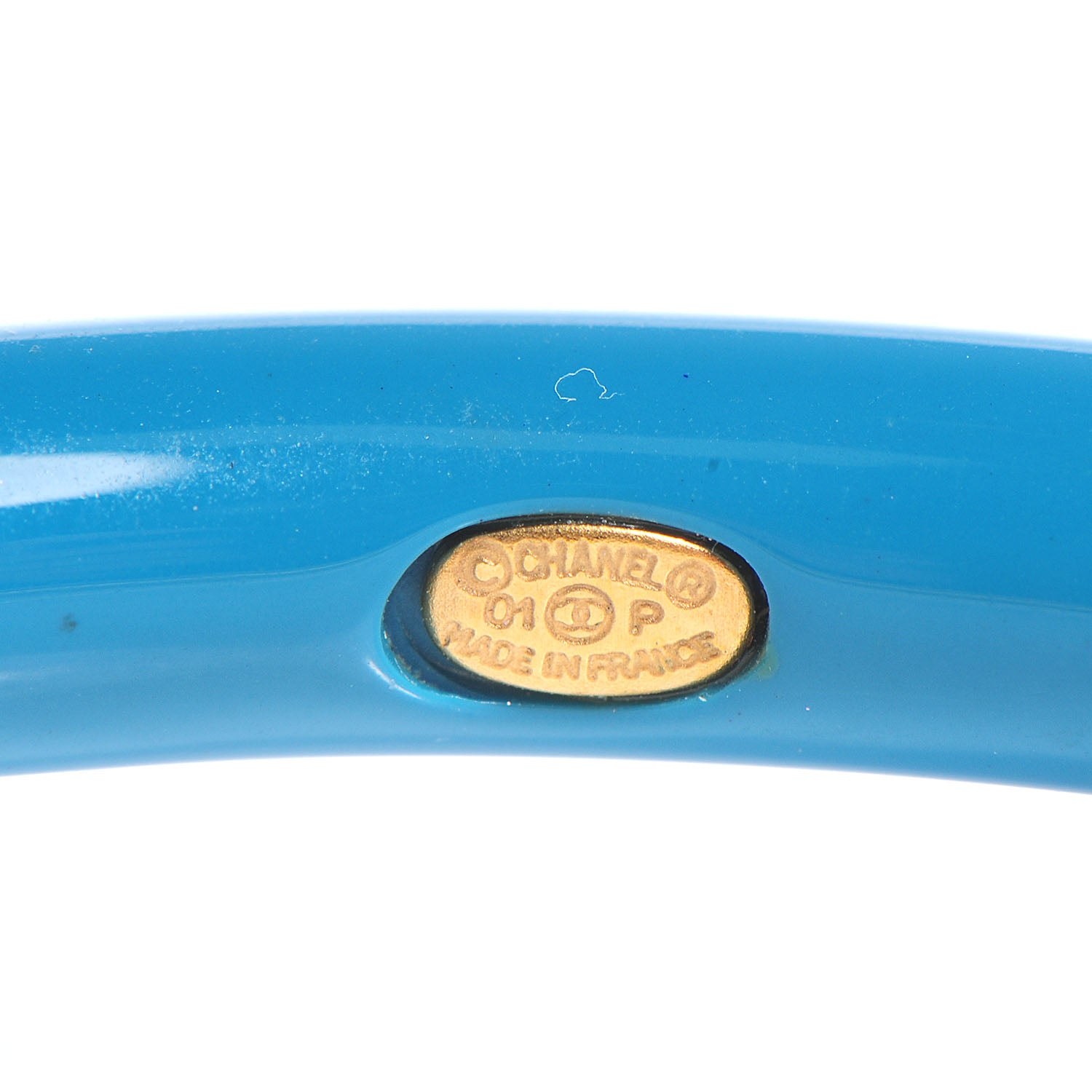 Chanel Resin Snake Chain Bracelet Gold Blue 4 of 6