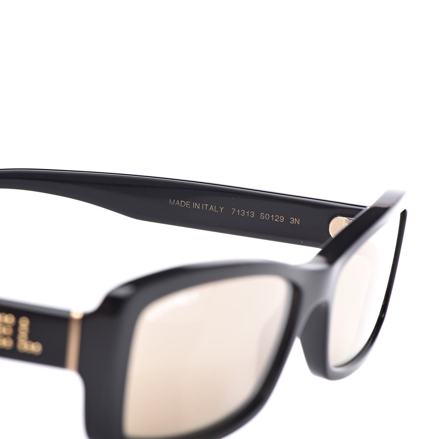 Rectangle Sunglasses S0129 Black Gold Glitter