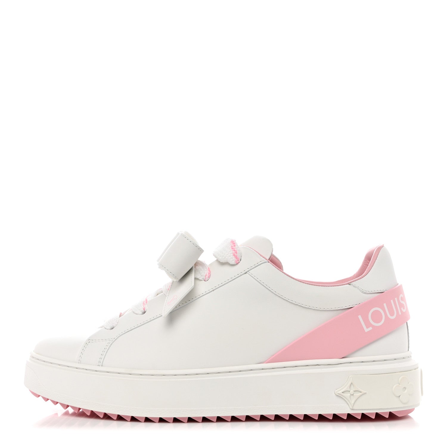 Louis Vuitton Calfskin Time Out Bow Sneakers 40 White Pink 1 of 8