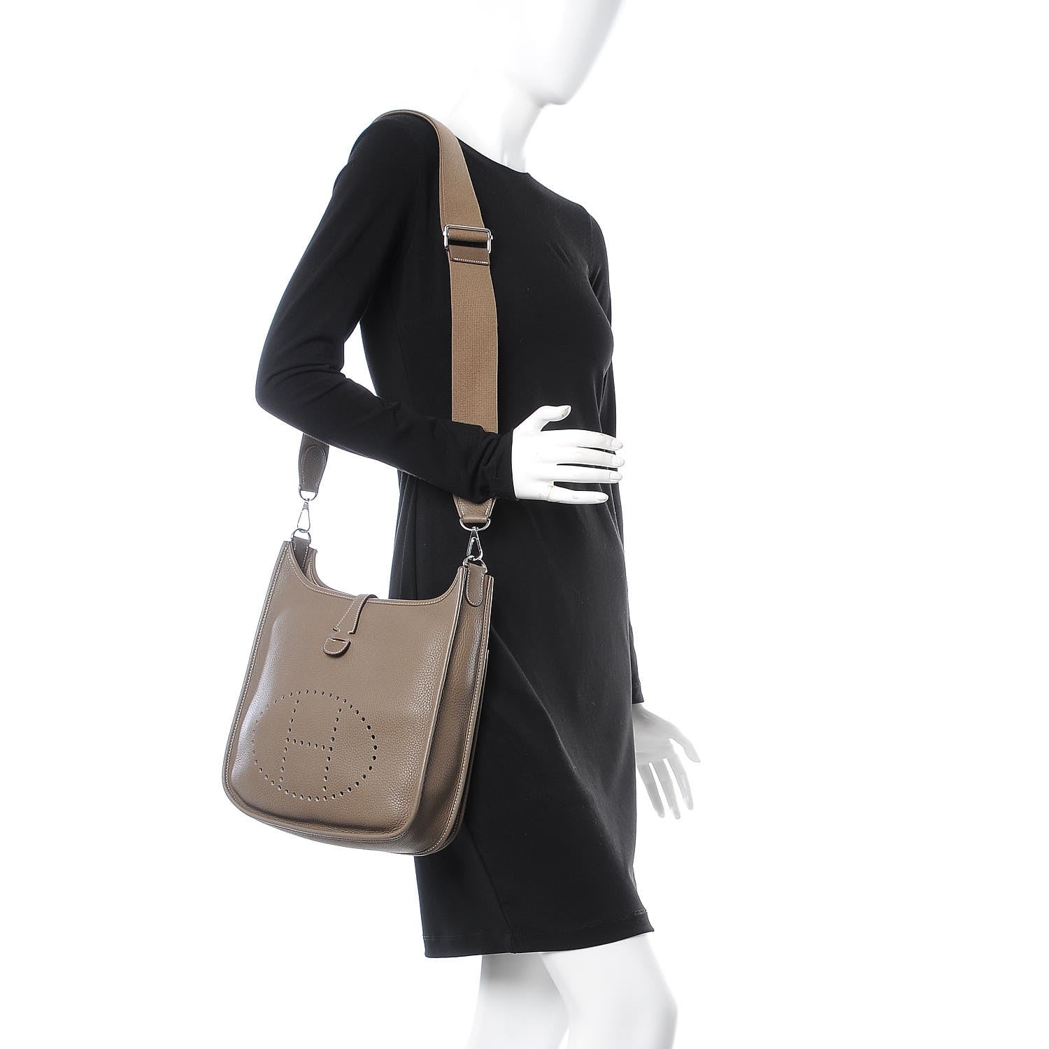 Hermes Taurillon Clemence Evelyne III PM Etoupe 2 of 8