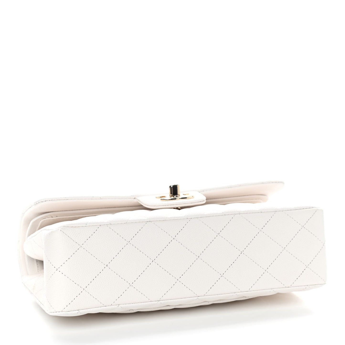 Caviar Quilted Small Double Flap White