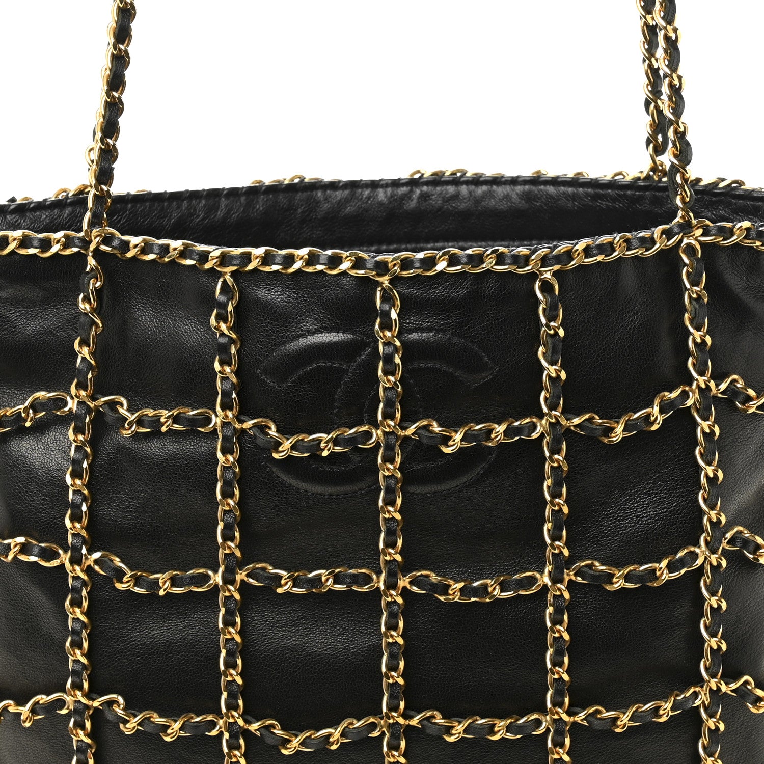 Chanel Lambskin Shopping Chain Tote Black 9 of 12