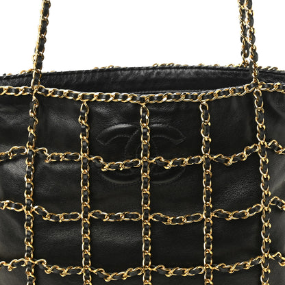 Chanel Lambskin Shopping Chain Tote Black 9 of 12