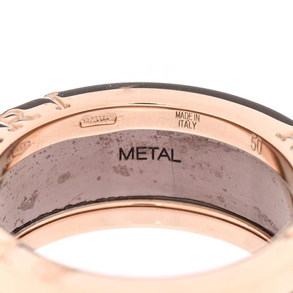 Bulgari 18K Rose Gold Bronze Cermet Roma B.Zero1 Two-Band Ring 50 5.25 5 of 8