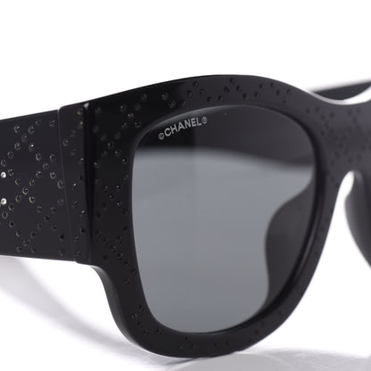 Chanel Acetate Strass Rectangle Sunglasses 5421B Black 7 of 8