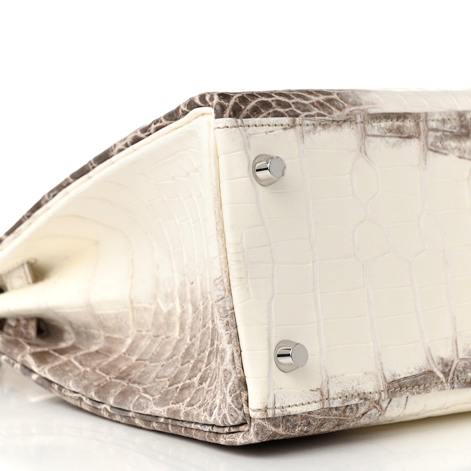Hermes Matte Niloticus Crocodile Himalaya Kelly Retourne 28 White 8 of 12