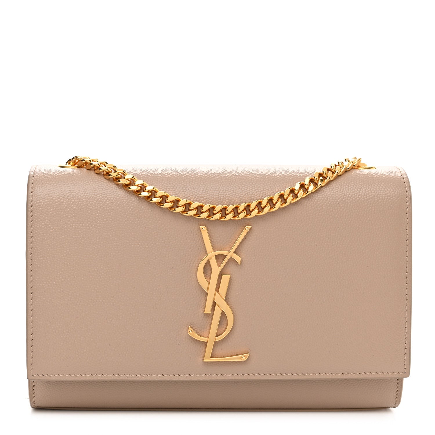 Saint Laurent Grain De Poudre Small Monogram Kate Satchel Dark Beige 1 of 11