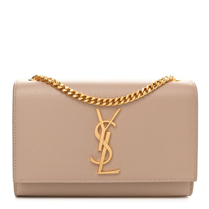 Saint Laurent Grain De Poudre Small Monogram Kate Satchel Dark Beige 1 of 11
