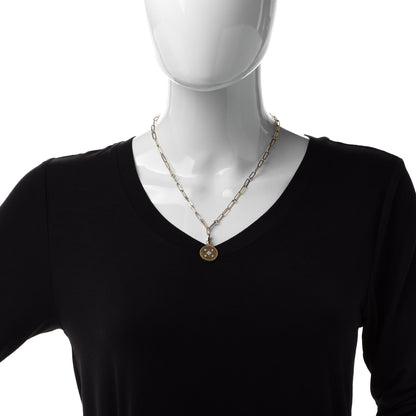 Roberto Coin 18K Yellow Gold Diamond Venetian Princess Small Medallion Pendant Necklace 2 of 6