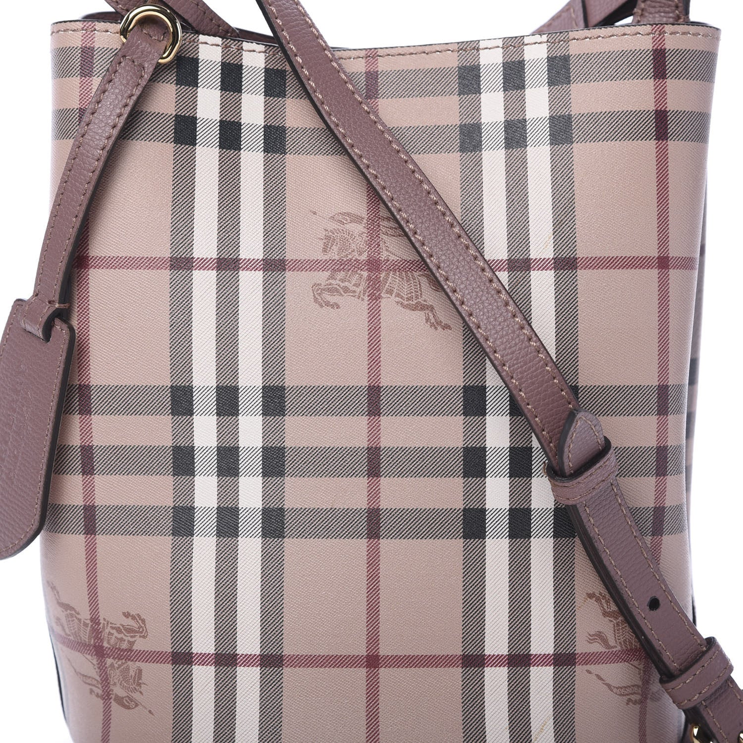 Burberry Haymarket Check Colours Small Lorne Bucket Crossbody Light Elderberry 12 of 12