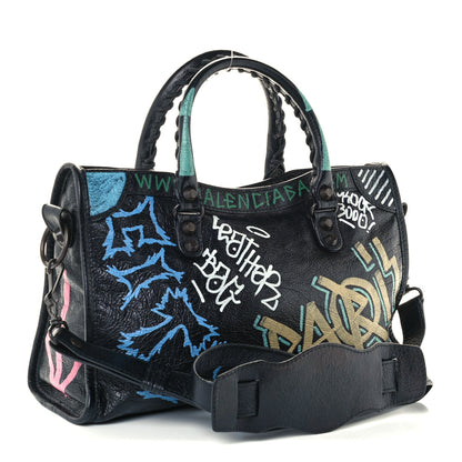 Balenciaga Agneau Graffiti All Over Classic Hardware S City Black Multicolor 3 of 10