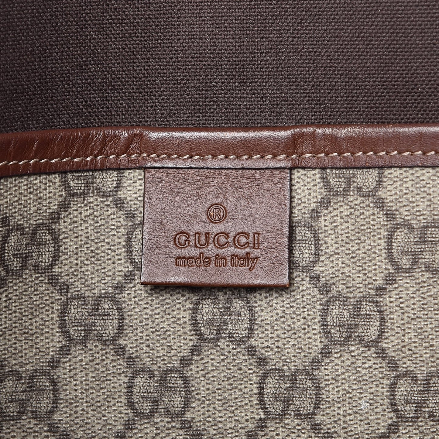GG Plus Monogram Medium Signature Web Loop Tote Brown