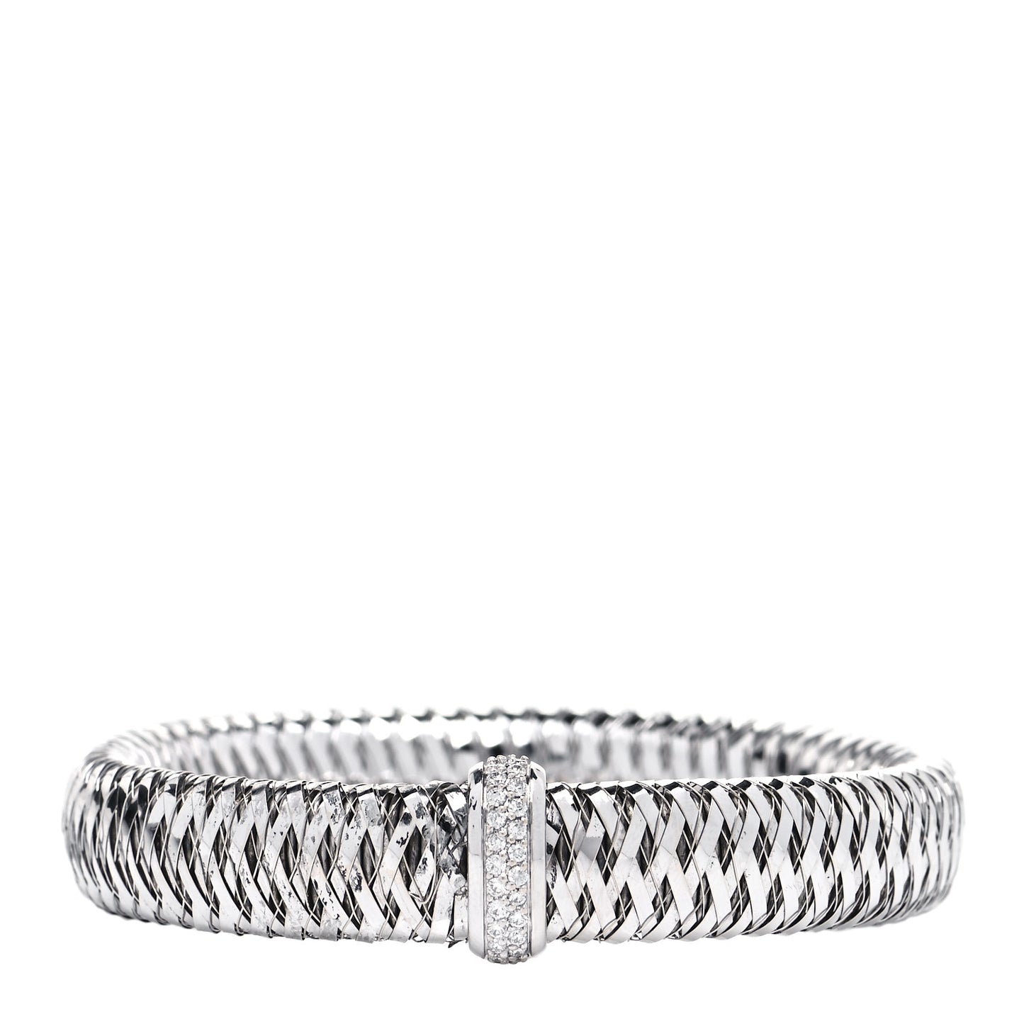 18K White Gold Diamond Medium Primavera Bangle Bracelet