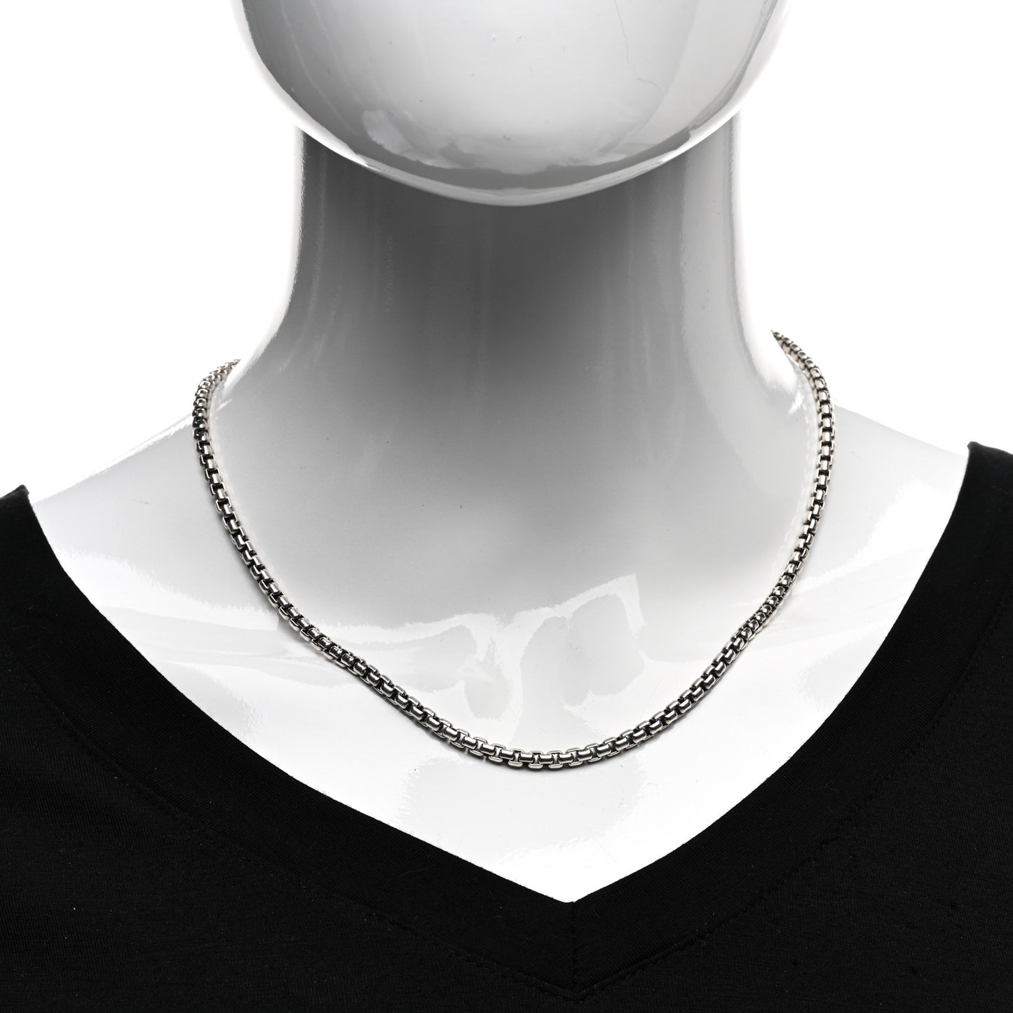 Sterling Silver 14K Yellow Gold 3.6mm Box Chain Necklace 18"